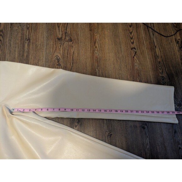 Aritzia Wilfred The Melina Vegan Leather High Rise Straight Pants Blue 4 - Picture 5 of 7